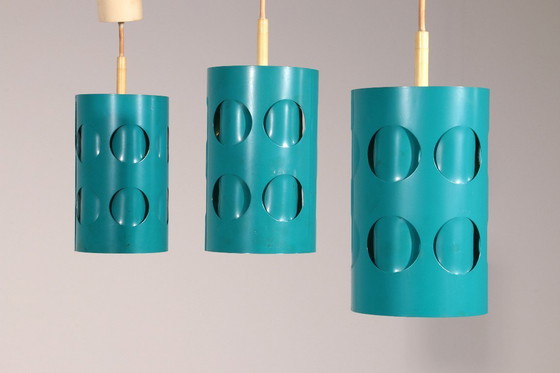 Image 1 of Raak Amsterdam Space Age Pendelleuchten-Trio – Ikonisches niederländisches Design