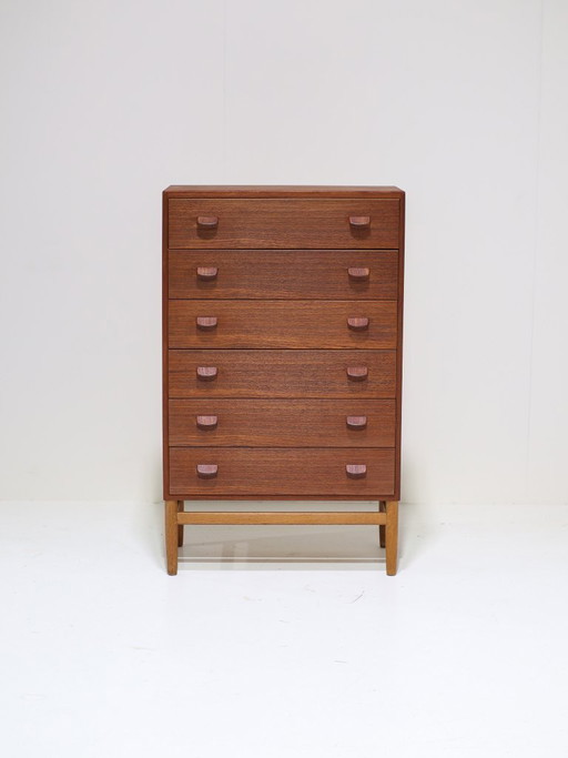Poul Volther F17 tall chest of drawers teak Danish 1950s