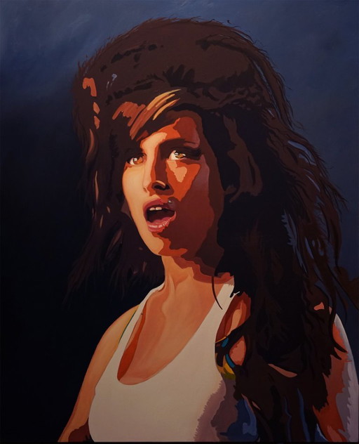 Oil painting portrait of Amy Winehouse