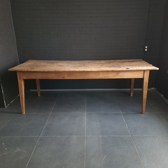Image 1 of Antique French farm table 228x85 oak