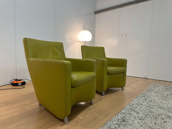 Image 1 of 2x Leolux Dolcinea Fauteuils Vert | Légèrement utilisé