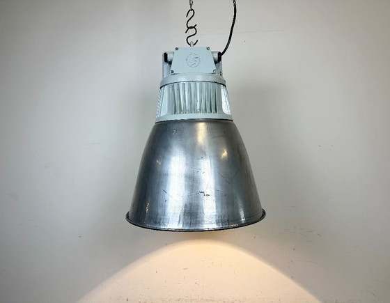 Image 1 of Vintage Silver Industrial Factory Pendant Lamp from Elektrosvit, 1960s