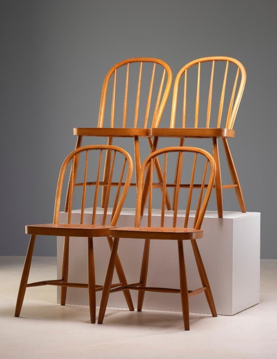 Image 1 of Set van vier eetkamerstoelen, jaren 60-70