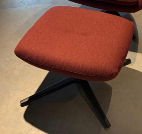 Poltrona Leolux Caruzzo Primo Plus con pouf Fine, Poltrone, Metallo, Tessile, Nero (foto 5 di 5)
