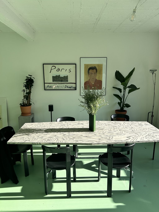 Custom ALPI Wood Tafel Met Herman Miller Onderstel