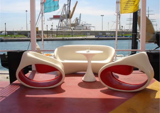 Image 1 of Divano Driade MT2 bianco-rosso, divano da esterno, design, Tokyo Pop, Arad