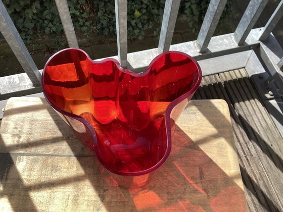 Image 1 of Vintage Alvar Aalto vase Ruby Red