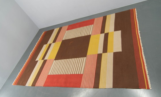 Image 1 of Rare Geometric Carpet by Antonin Kybal, 1948