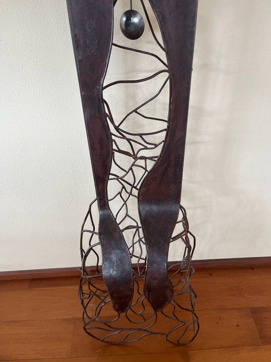Unique reinforcing steel floor clock – Metal, Iron (photo 4 of 7)