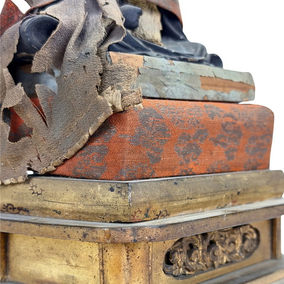 Antique Japanese Nichiren Daishonin - Meiji - circa – Sculpture, Wood, Textile (photo 25 of 25)