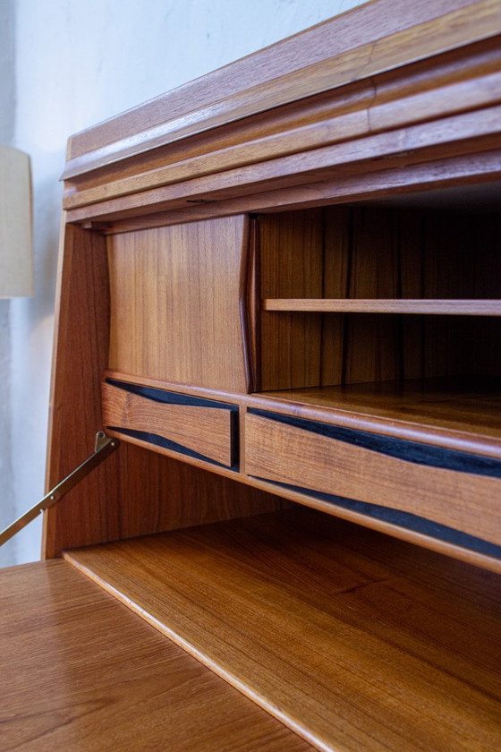 Image 1 of Scrivania da segretaria vintage in teak Erling Torvits, scrivania da scrittura danese