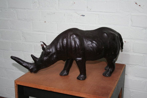 Large Vintage Leather Rhinoceros