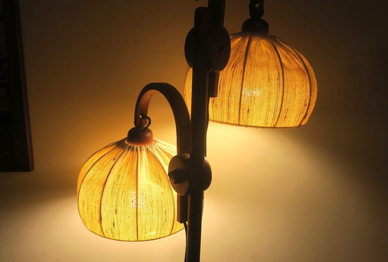 Image 1 of Lámpara de pie doble multiajustable de teca Domus, Dinamarca Años 70