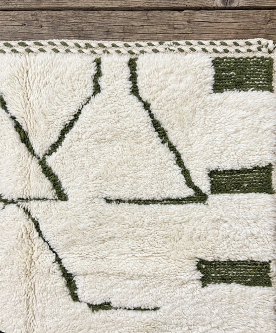 Image 1 of Handgeknüpfter marokkanischer Beni-Ouarain-Teppich, modernes abstraktes Design – 247 x 153 cm

