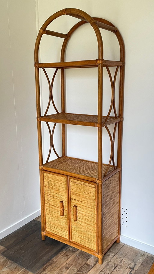 Vintage Wicker and Rattan Shelf