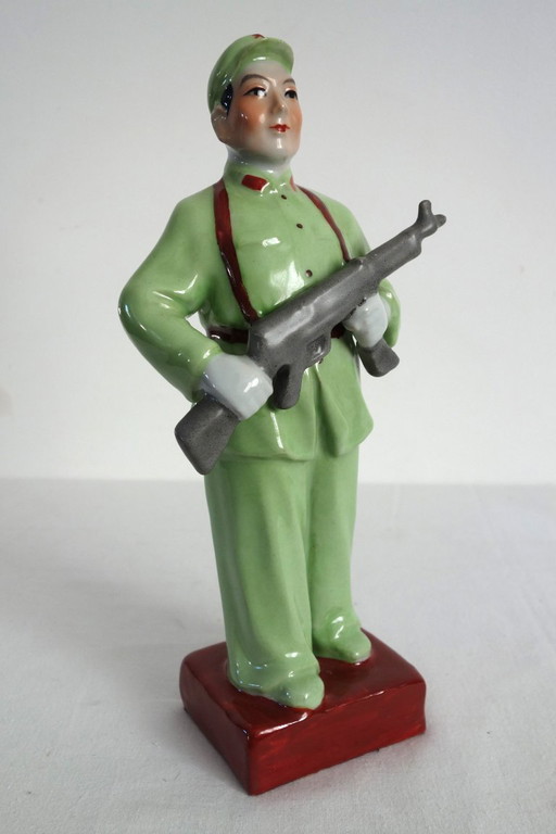 Chinese Porcelain Biscuit Soldier Figurine Statue - Cultural Revolution #4