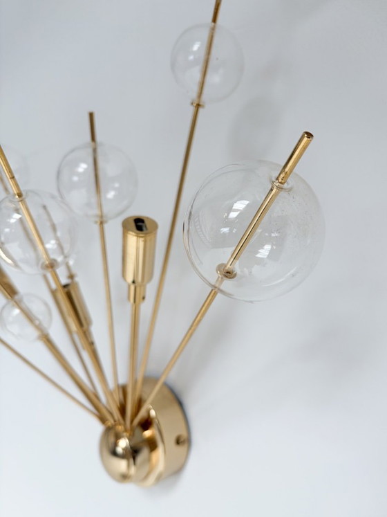Set of 2 Italian Wall lights with glass spheres, 1970s – Metal (photo 9 of 15)