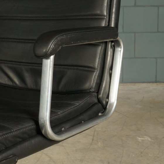 Vintage Office Chair – Black Leather – Drabert – 1970s – Metal (photo 12 of 14)