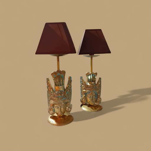 Paar Nachttischlampen.Italien.Vintage