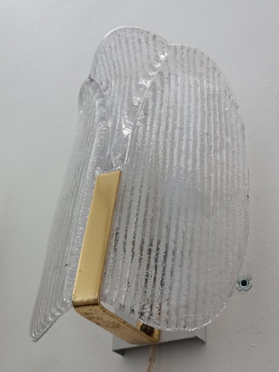 Image 1 of Een paar wandlampen van Carl Fagerlund voor Orrefors, jaren 70.