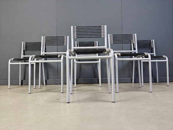 Image 1 of Set of 6 Sandow dining chairs by rene Herbst, 1980s 