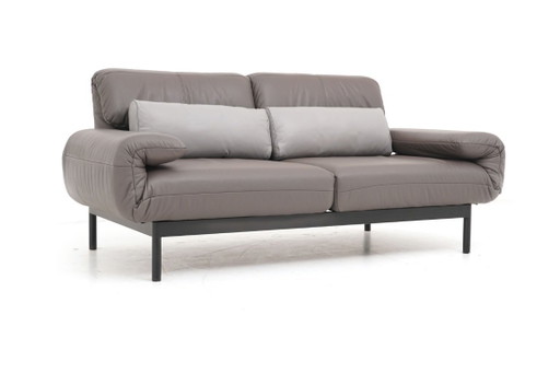 Canapé deux places Rolf Benz Plura 380 Relaxsofa en cuir marron