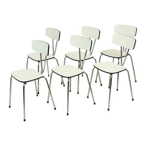 Image 1 of Set Of 6 Gray Formica Chairs Sixties