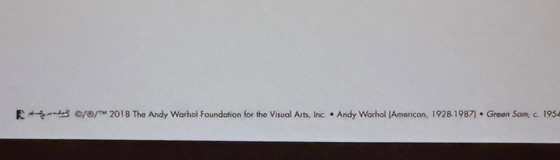 Image 1 of Andy Warhol: "Green Sam, 1954 circa".  Firmato sulla lastra.