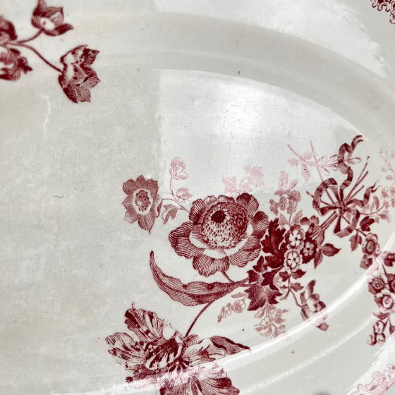 Image 1 of Piatto ovale "Fontange" Sarreguemines, rosso