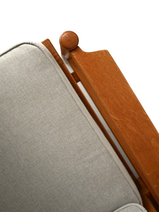 Image 1 of Sofá escandinavo de tres plazas de roble macizo, años 50/60