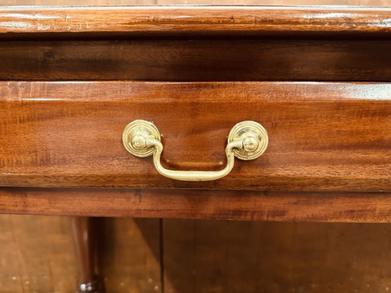 Klassiek Engelse Sidetable Bureau – Consoles, Hout, Messing (photo 10 of 14)