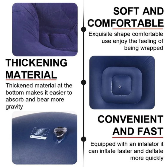 Image 1 of Large Lazy Inflatable Sofa Chairs PVC Lounger Seat Bean Bag Sofas Pouf Puff Couch Tatami Living Room Supply Outdoor Camping