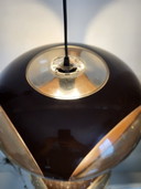 Space Age Pendelleuchte, Bug Eye, Massiv, braun, Belgien, 1970er Jahre
