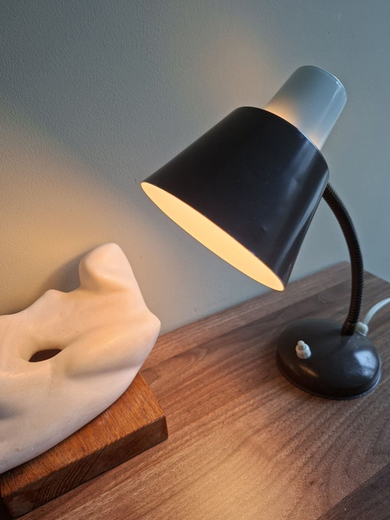 Hala Zeist Lampe Design H. Busquet, Mid Century Modern, Métal, Laiton, Marron, Vintage (photo 3 sur 14)