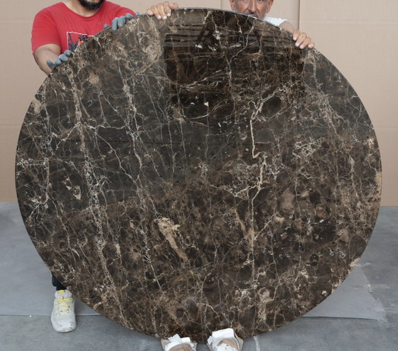 Originele Ronde Knoll Tulip Eettafel (152cm) in Emperador Glanzend in Nieuwstaat!! Eero Saarinen – Marble (photo 6 of 15)