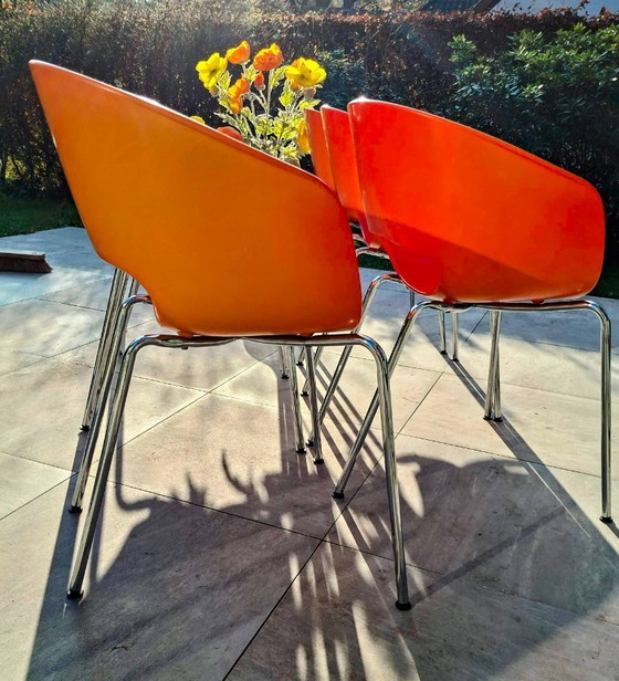 Image 1 of Set of 6 vintage Sintesi Orbit Large chairs – iconic Italian design