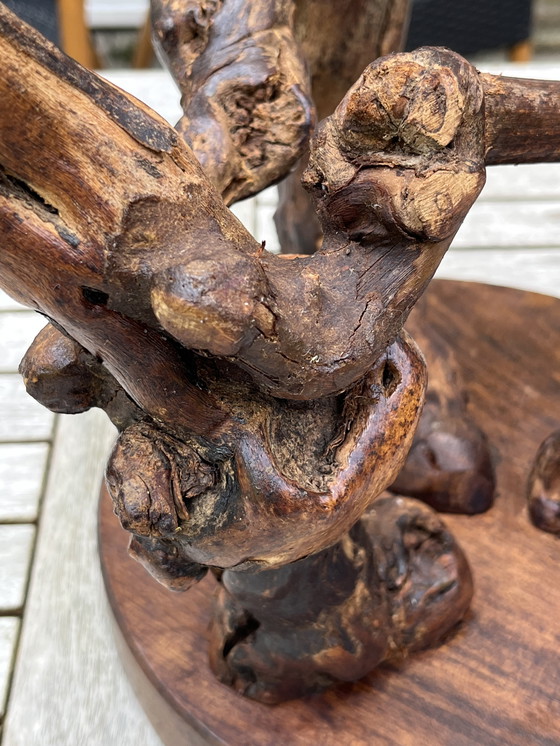 Image 1 of Sgabello brutalista francese a forma di carota d'uva, 1950 ca.