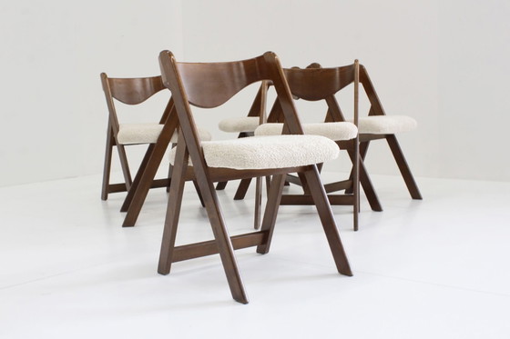 Image 1 of 6 X Chaises de salle à manger italiennes vintage Mid Century