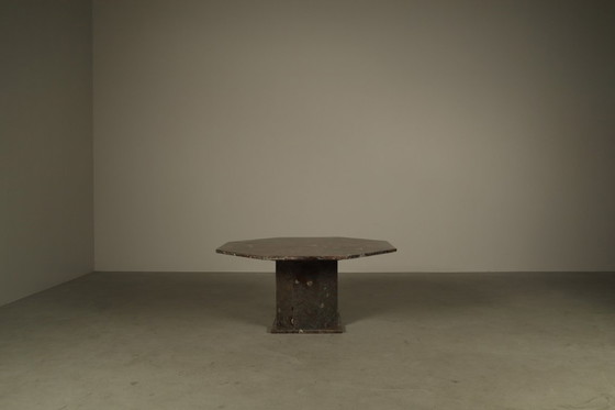 Image 1 of Fossil Stone Pedestal Coffee Table, France, 1970's