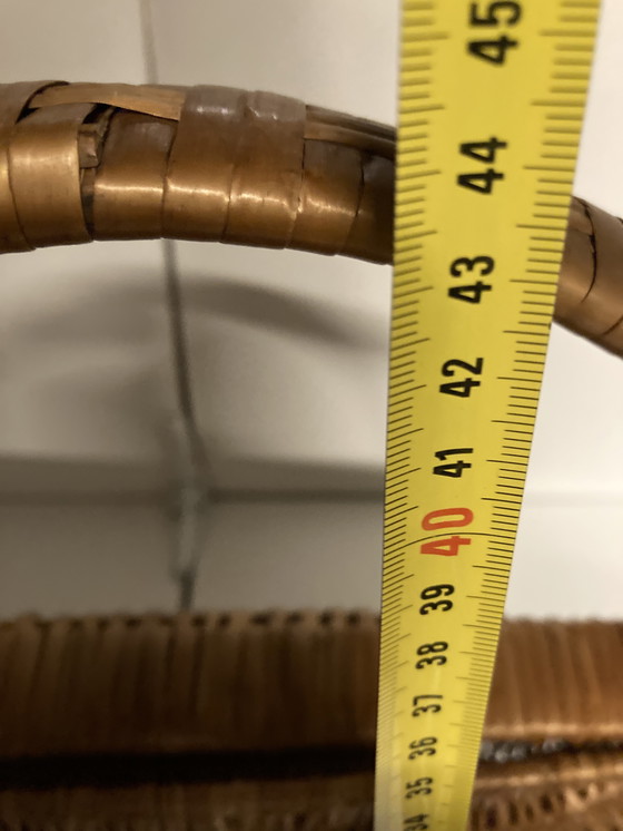 Image 1 of Vintage rieten boodschappenmand uit de jaren 70, Frans vakmanschap