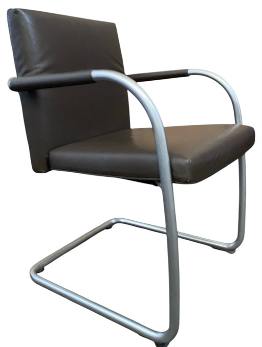 4x Vitra Visasoft Visavis Brown Leather