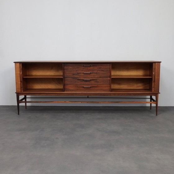 Image 1 of Remarkable Mid-Century Danish Rosewood Sideboard with Tambour Doors, 1960s