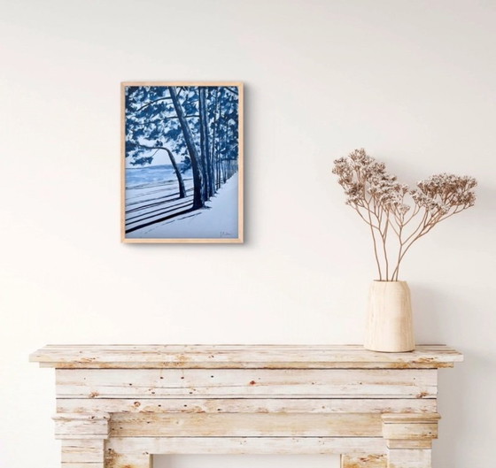 Image 1 of Indigo-inkt op wit papier, 40x30cm