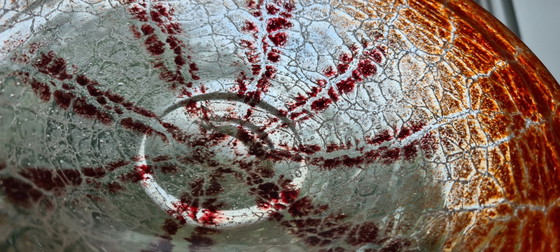 Bol en verre WMF Ikora K. Wiedmann Art Déco Rouge Rare avec étiquette d'origine 24,5 cm (photo 13 of 15)