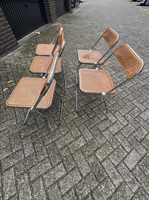 5 Castelli Plia Cane Klappstühle von G. Piretti – klapstoelen, Plastic, Rattan (photo 2 of 15)