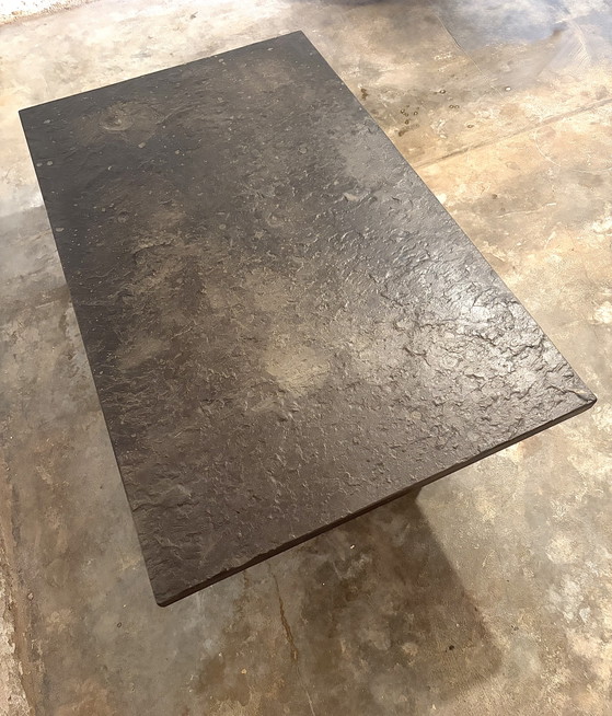 Image 1 of Studio Draenert oil shale slate stone brutalist coffee table 