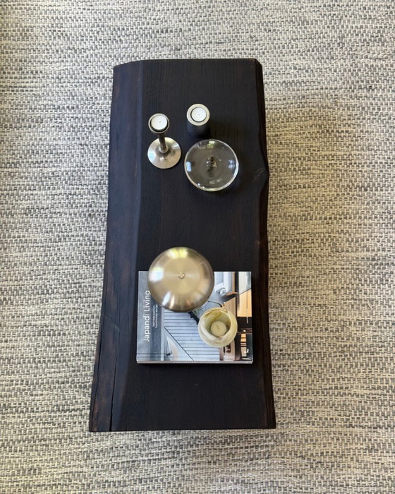 Image 1 of Table basse brûlée marron foncé - fait main - japandi