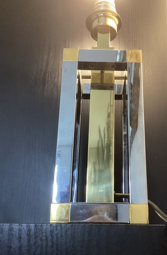 Image 1 of Lampada vintage pesante in stile Willy Rizzo, ottone cromato