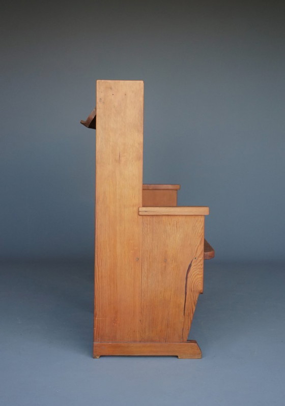 Image 1 of Vintage Nederlandse grenen kerkbank, jaren 1930