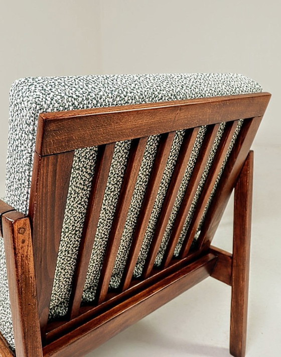 Image 1 of Zwei Sesselpaar Mid Century Modern Kissen Bouclè Polsterung